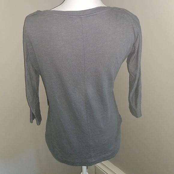 3/$10 Lauren Conrad Gray Top Black Bow XS - Picture 3 of 7